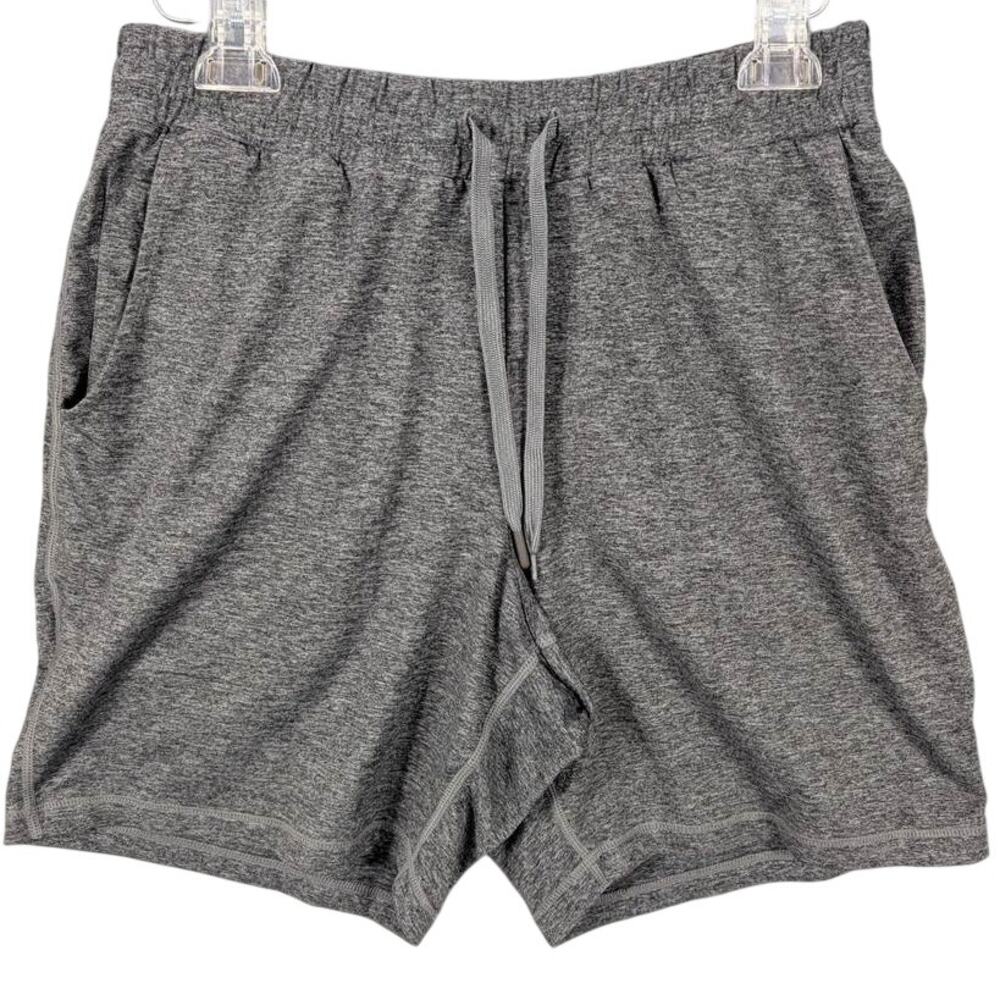 Quince Shorts Mens Medium Heathered Gray Elastic Drawstring Side Back Pockets